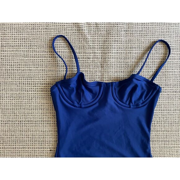 J.Crew Heritage Balconette Underwire One-Piece Swimsuit Womens Size 2 Blue NWT - Picture 3 of 4